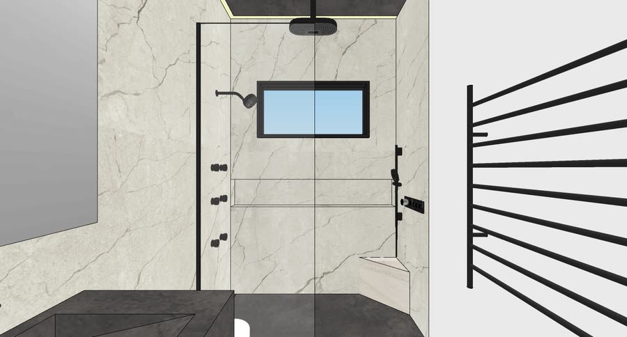 Guest bathroom, first presentation, view 1