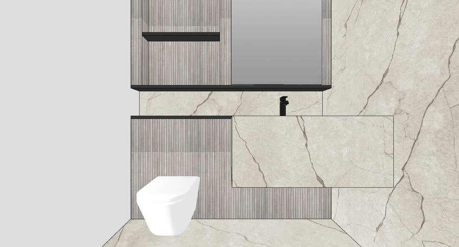 Powder bathroom, first presentation, view 2