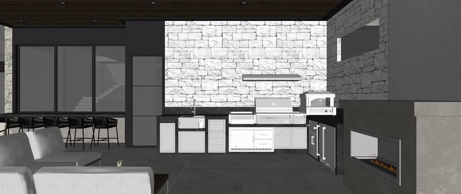 Outdoor kitchen, option one, view 3