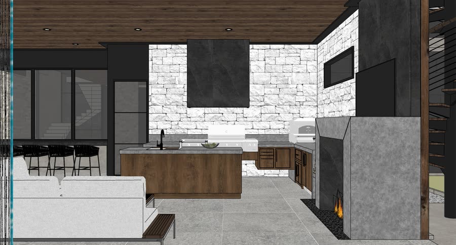 Outdoor kitchen option two A, frame 2