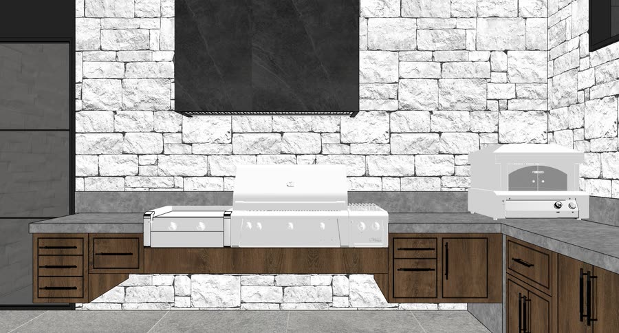 Outdoor kitchen option two A, frame 3
