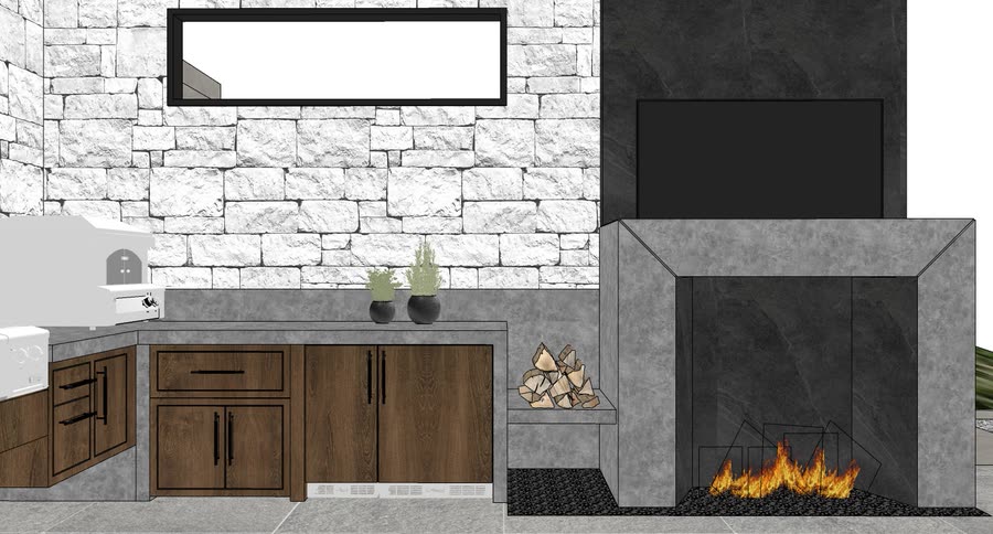 Outdoor kitchen option two A, frame 4