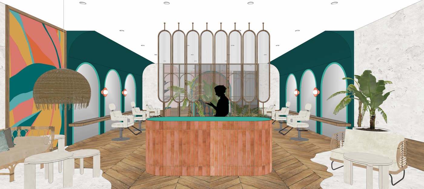 Shopfront option C seen from inside the lounge