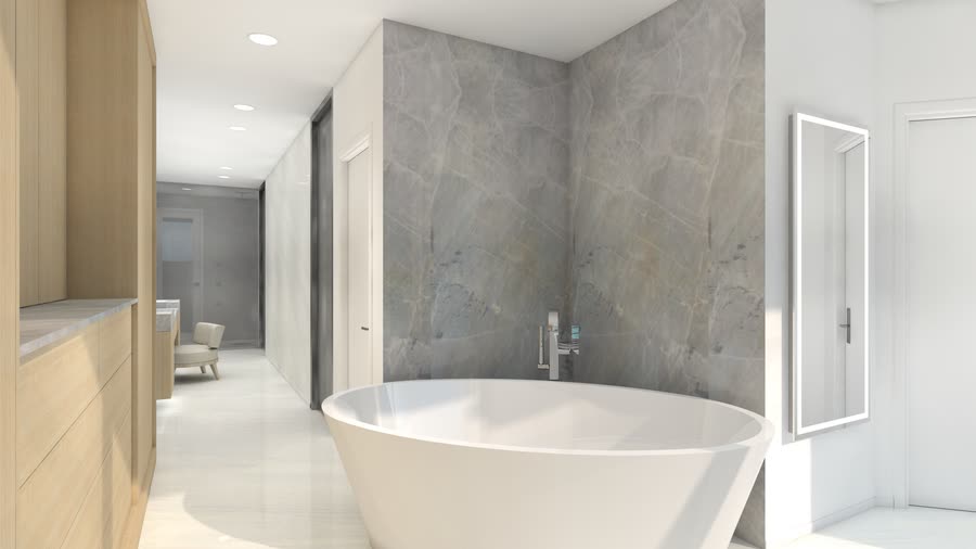 Third floor bathroom, renderings, frame 3