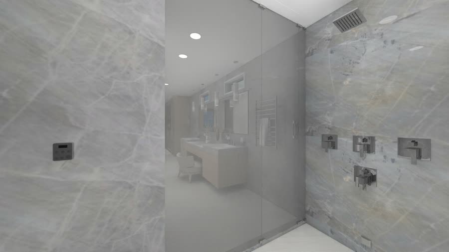Third floor bathroom, renderings, frame 6