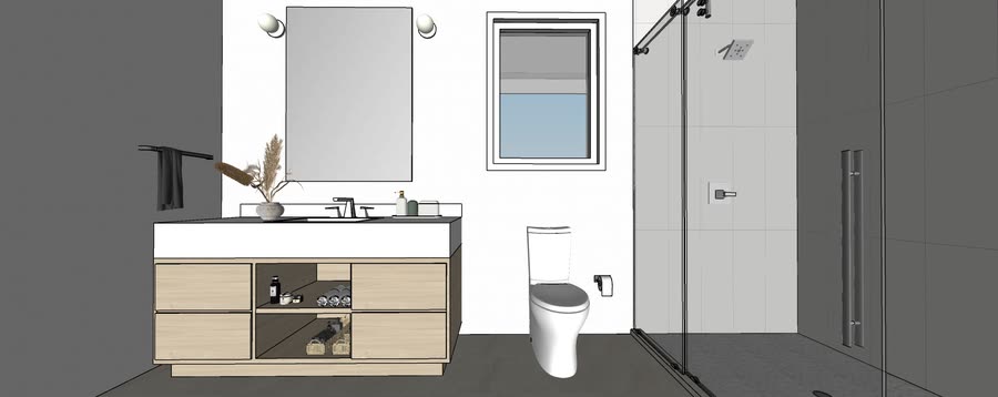 Bathrooms, drafts two, frame 3